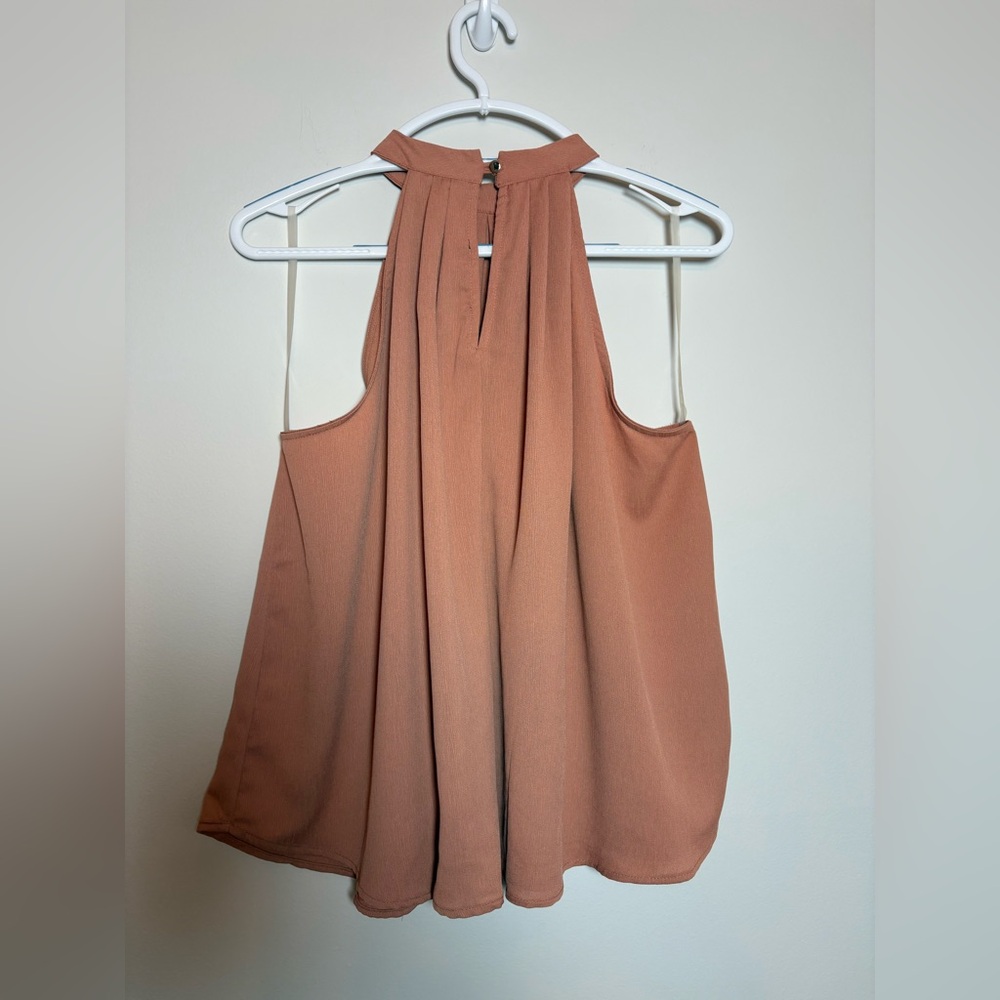 Elegant Sleeveless warm rust / terracotta hue Top - Picture 5 of 8